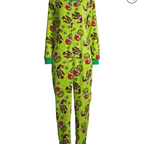 Grinch Zip Up PJ Size Small ( 4-6) - Picture 3 of 4